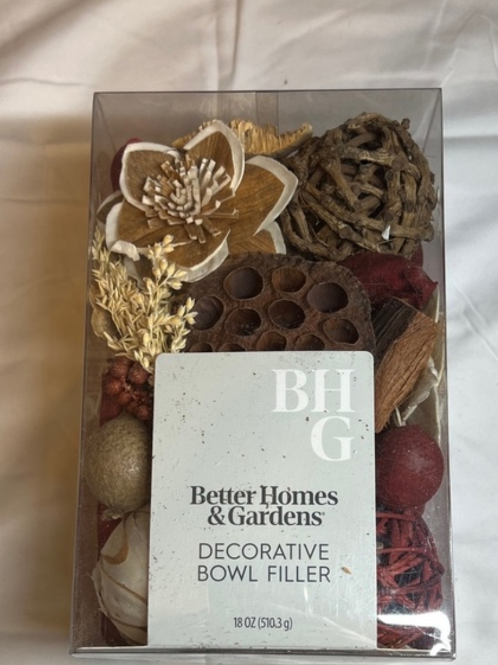 Better Homes & Gardens Decorative Bowl Filler - Brown & Red Natural Mix